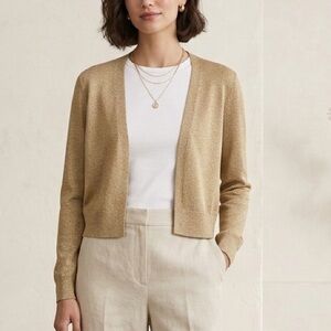 Massimo Dutti Metallic Knit Shrug Soft Italian Yarn - XS-Small